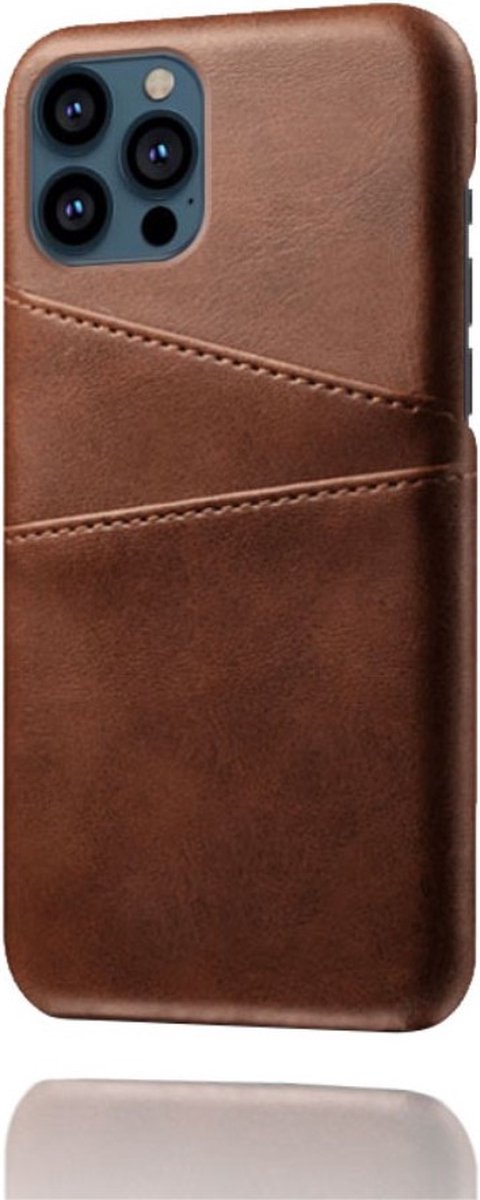 Peachy Duo Cardslot Wallet kunstleer hoesje geschikt voor iPhone 13 Pro Max - bruin