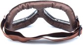 Vintage bruin leren motorbril helder glas