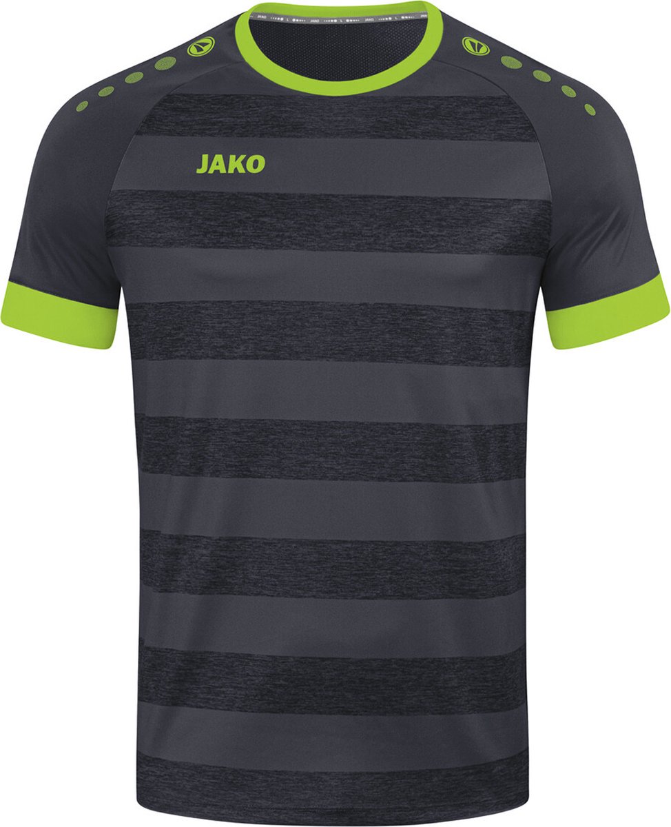 Jako Celtic Melange Shirt Korte Mouw Heren - Antraciet / Lemon | Maat: L