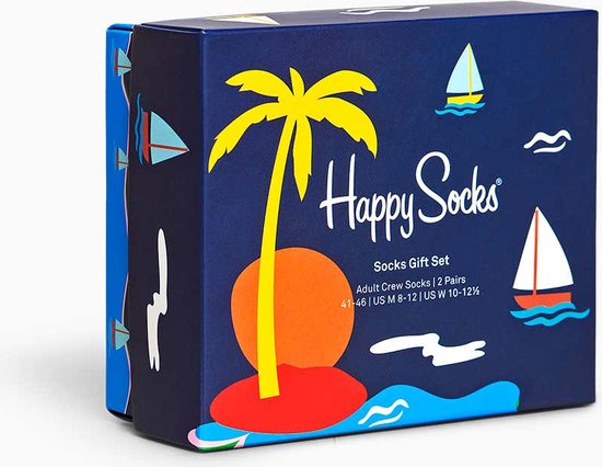 Happy Socks Sail Away Gift Set (2-pack) - blauw vakantiegevoel - Unisex - Maat: 36-40
