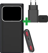 Batterie Externe 10000 mAh + Chargeur Rapide avec Câble de Chargeur USB-C - 22,5 Watt - Convient pour Apple Fast Charge + Samsung Super Fast Charge - 3x Charge - Charge Quick et Fast - USB C et USB A