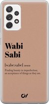 Samsung A52 hoesje - Wabi Sabi - Tekst - Bruin - Soft Case Telefoonhoesje - TPU Back Cover - Casevibes