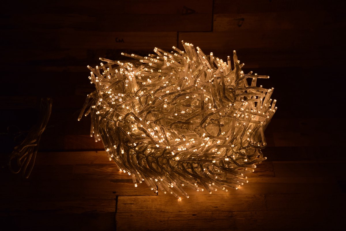 Cluster Kerstverlichting | Kerst | Kerstboomverlichting |Extra warm wit 1152 LED 8,5 meter transparante kabel – IP44 voor binnens en buitens huis
