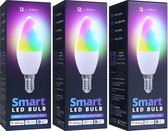 Lideka® - Slimme LED Lamp - E14 - Set Van 3 - RGBW - met App - 6W - 600 Lumen - 2700K - 6500K - Smart LED Verlichting - Dimbaar - Google, Alexa en Siri