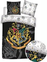 Harry Potter Dekbedovertrek - Hogwarts zwart - 140 x 200 cm