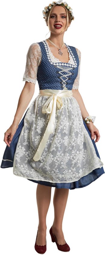 dressforfun - Midi-Dirndl Kleinwalsertal model 2 XL - verkleedkleding kostuum halloween verkleden feestkleding carnavalskleding carnaval feestkledij partykleding - 304643