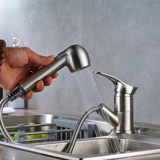 geborsteld rvs Keukenkraan Uittrekbare douchekop douchekraan voor
