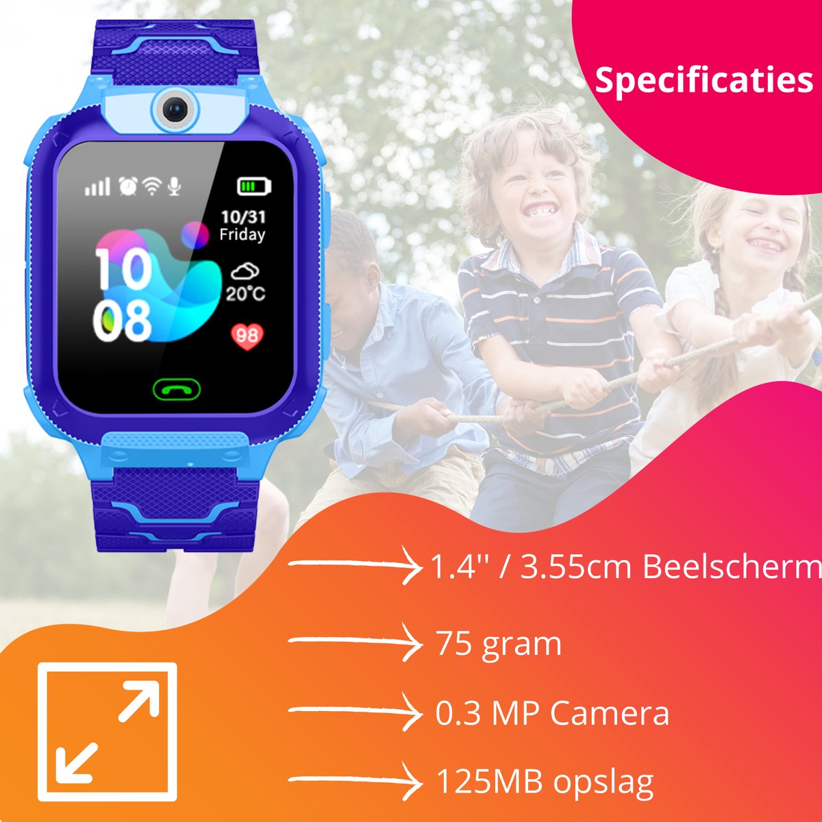 LUXXOZ Kids Smartwatch - Montre GPS Enfant - Tracker GPS Enfant - Avec WiFi  - Avec