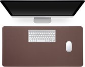 kwmobile bureau onderlegger van imitatieleer - 60 x 30 cm - Voor muis, toetsenbord, laptop - Bureaumat in donkerbruin