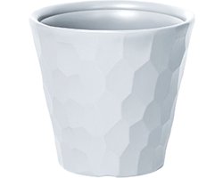 Prosperplast Rocka bloempot wit - 12 liter - rond - kunststof - binnen en buiten