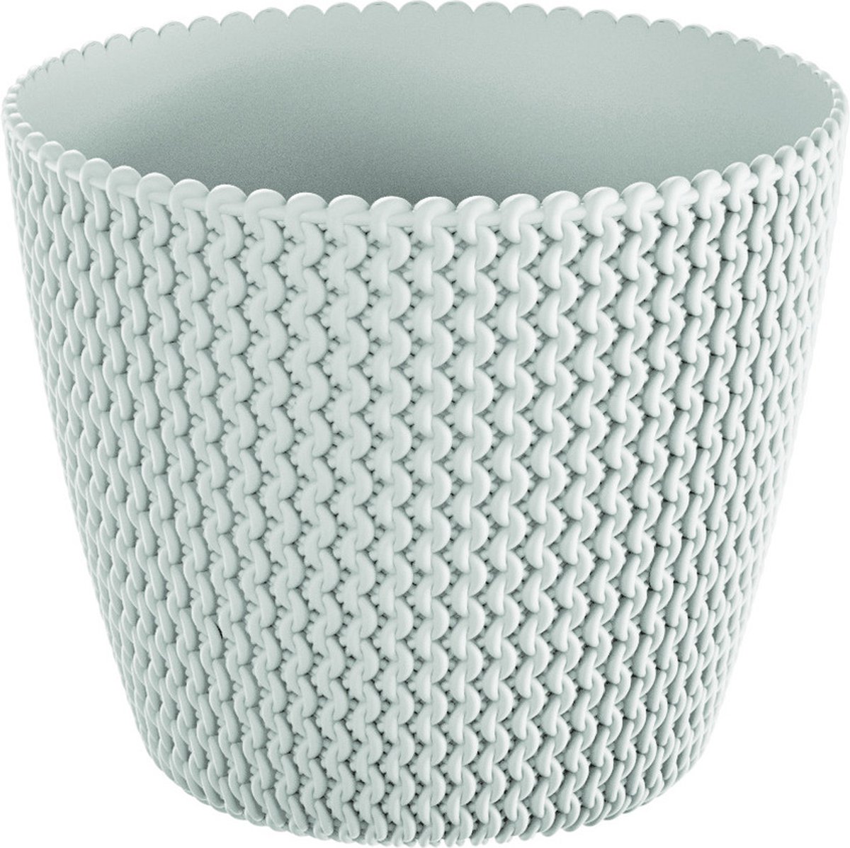 Prosperplast plantenpot/bloempot Splofy - kunststof - parel wit - D26 x H23 cm - binnen/buiten