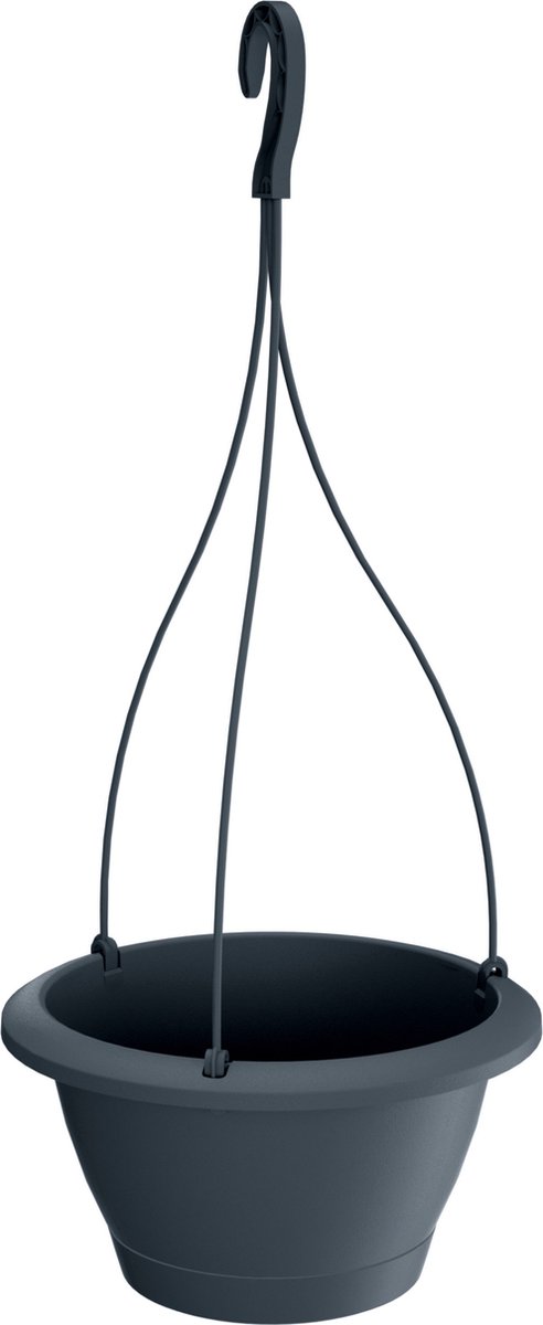 Prosperplast Bloempot - hangend - antraciet - kunststof - hangpot - 23 cm - plantenpot