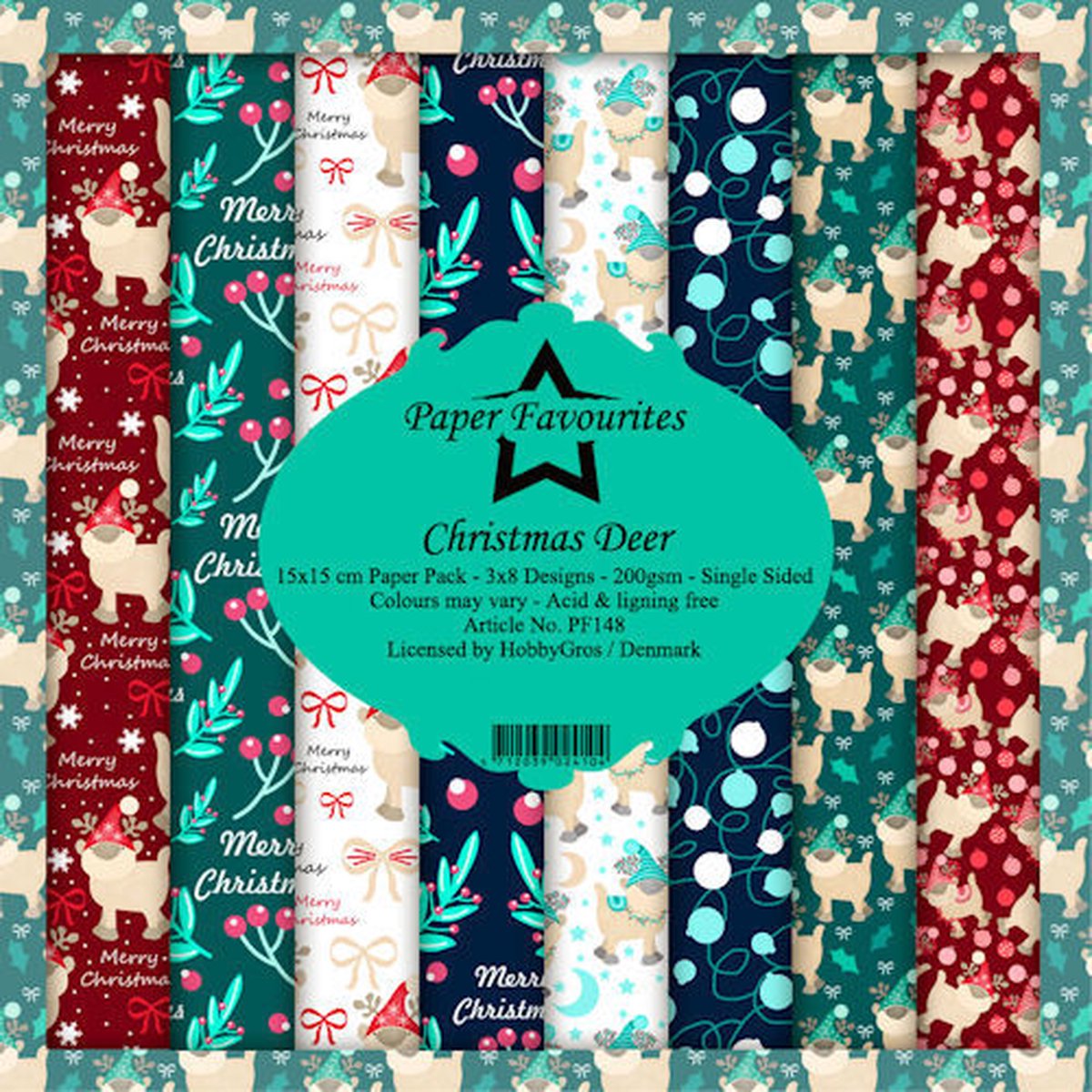 Dixi Craft - Paperpack - 152 x 152mm - Paper Favorites - Christmas Deer - PF148