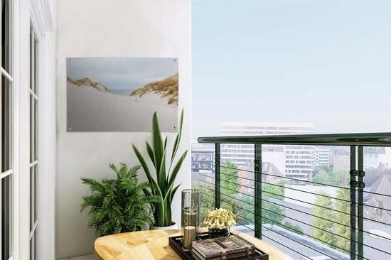 Dunes de sable avec la mer en arrière-plan affiche de jardin 60x40 cm - petit - Toile de jardin / Toile d'extérieur / Peintures pour l'extérieur (décoration de jardin)