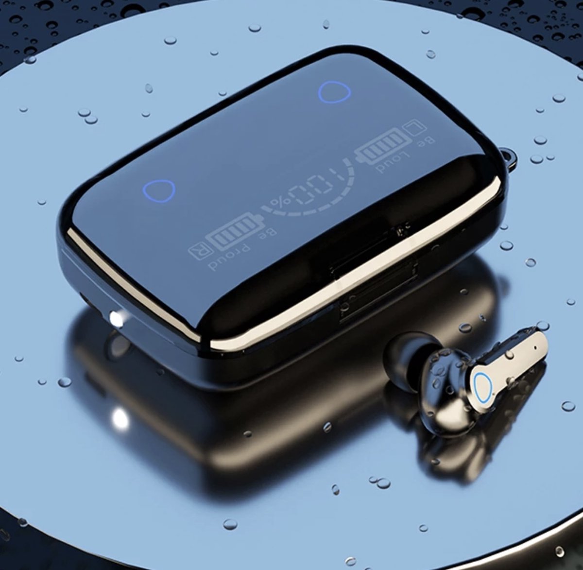 Draadloze oordopjes- Bluetooth- V5.1- zwarte oordopjes- harde case- 280 uur stand-by