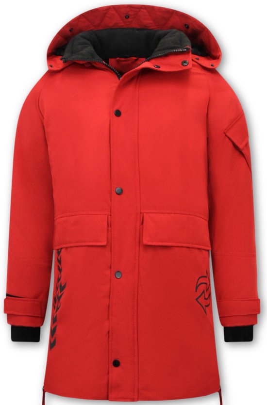 Heren Winterjassen Volwassen - Heren Parka - Gewatteerde Jassen - 9803 - Rode Jas