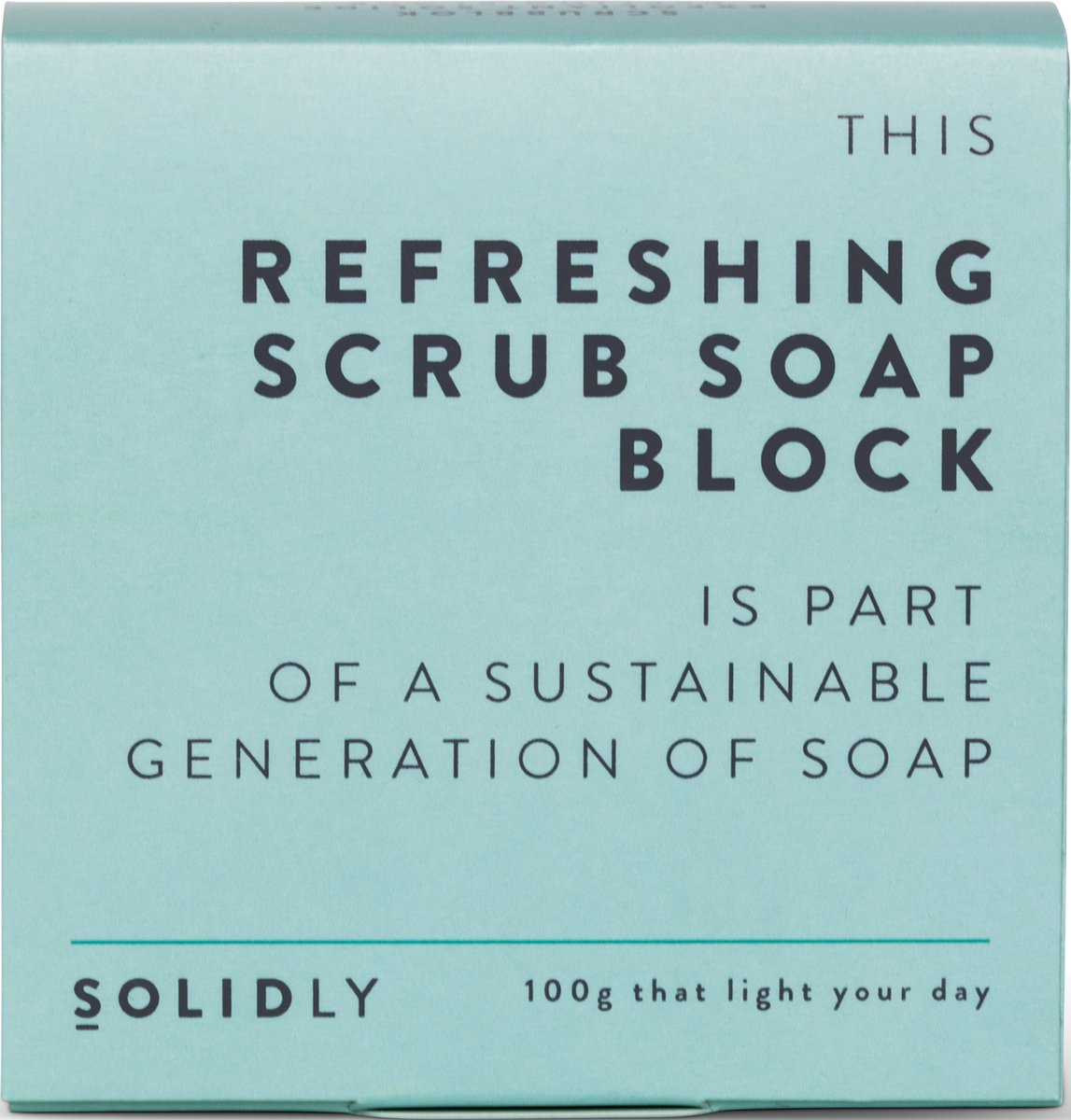 Solidly Scrub Block - Douche - Verfrissend - Duurzaam - 100g