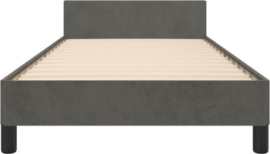 vidaXL Cadre de lit avec tête de lit Velours Gris foncé 80x200 cm