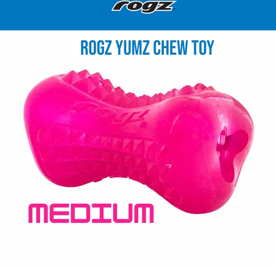 Rogz for Dogs Yumz Medium Roze Hondenspeeltje Snackspeeltje Bite