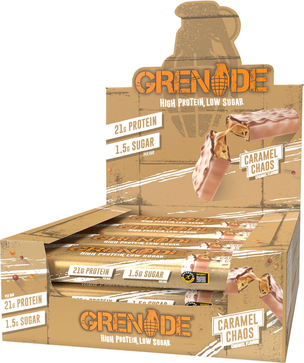 Goedkoopste Grenade Carb Killa Bars - Proteïne Repen - Karamel Chaos - 12 Eiwitrepen (720 gram