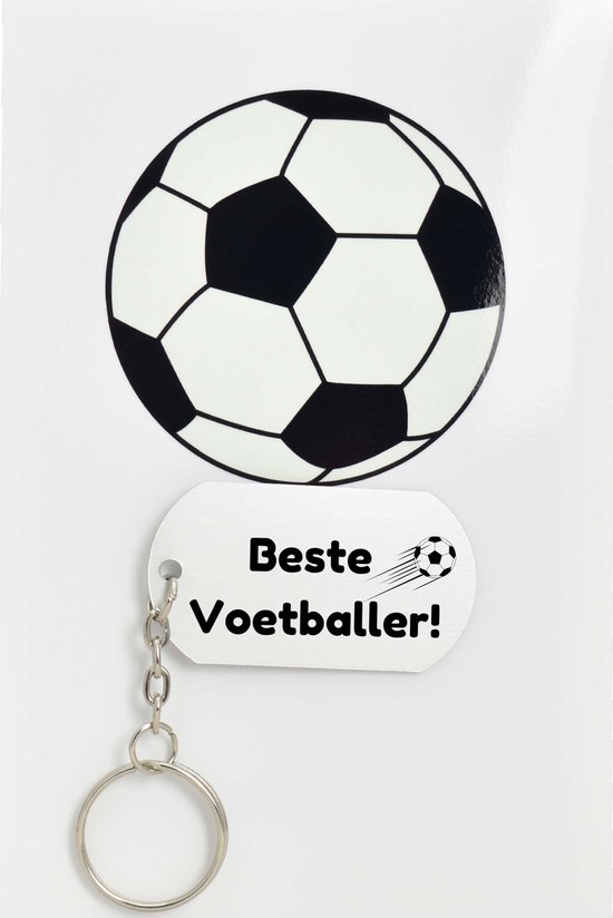 voetbal sleutelhanger inclusief kaart - sport cadeau - sporten - Leuk kado voor je sporter om te geven - 2.9 x 5.4CM