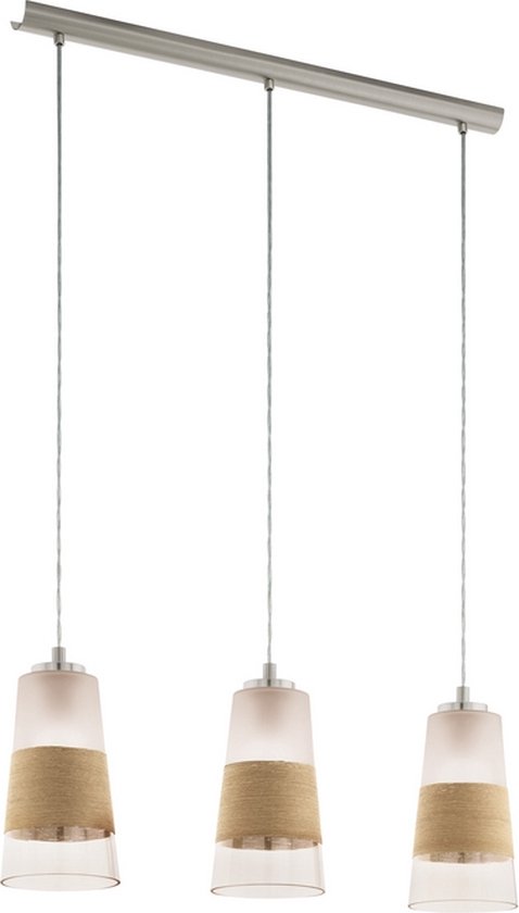 EGLO Burnham hangende plafondverlichting Flexibele montage Nikkel, Transparant, Wit E27 A,A+,A++,B,C,D,E