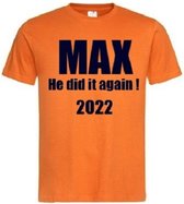 T-shirt met grappige tekst - Max Verstappen - Wereldkampioen - Formule 1 - F1 - Red Bull - 33 - 1 - maat S