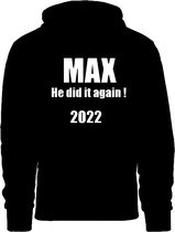 hoodie met grappige tekst - Max Verstappen - Red bull - Wereldkampioen - F1 - Formule 1 - 33 - 1 - trui met capuchon - kangoeroezak - maat L