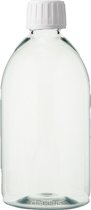 Flacon vide 500 ml PET transparent - avec bouchon blanc - lot de 10 pièces - rechargeable - vide
