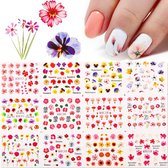12 Pièces Autocollants pour Ongles - Autocollants Nail Art - Fleurs