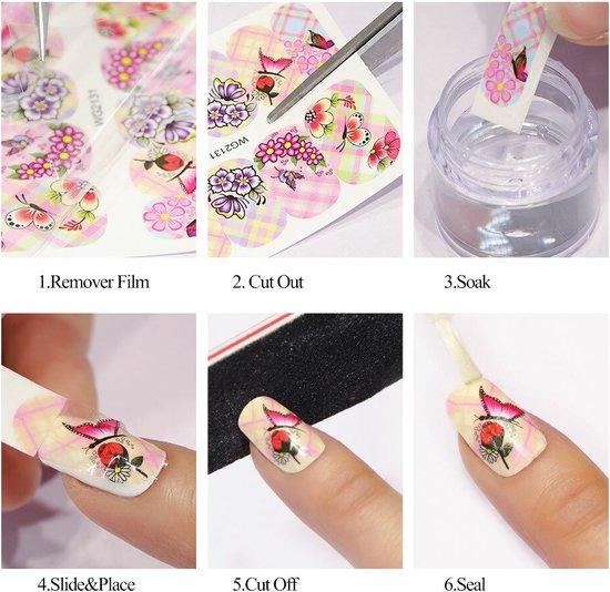 Stickers Nail Art Fleurs Floutées - Décalcomanies Pour Ongles, Neuf Sous Emballage