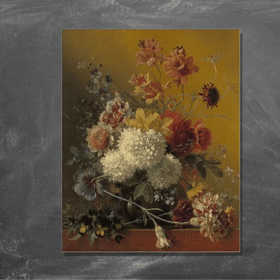 Wanddecoratie / Schilderij / Poster / Doek / Schilderstuk / Muurdecoratie / Fotokunst / Tafereel Stilleven met bloemen - Georgius Jacobus Johannes van Os gedrukt op Forex