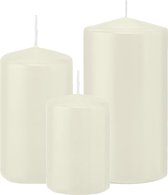 Trend Candles - Stompkaarsen set 6x stuks ivoor wit 10-12-15 cm