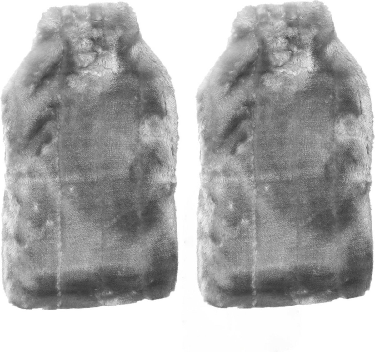 Goedkoopste Cepewa Kruik - 2 stuks - pluche hoes - zilver grijs - 2 liter