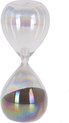 Afbeelding van het spelletje Decoratie zandloper donkergrijs parelmoer van glas 6 x 6 x 15 cm