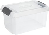 Sunware opslagbox 51 liter transparant 59 x 39 x 29 cm met afsluitbare extra hoge deksel