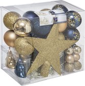 Feeric Lights and Christmas Kerstballen met piek - 43st - kunststof champagne-blauw