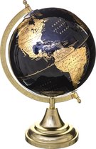 Globe sur pied - or et noir - hauteur 33 cm