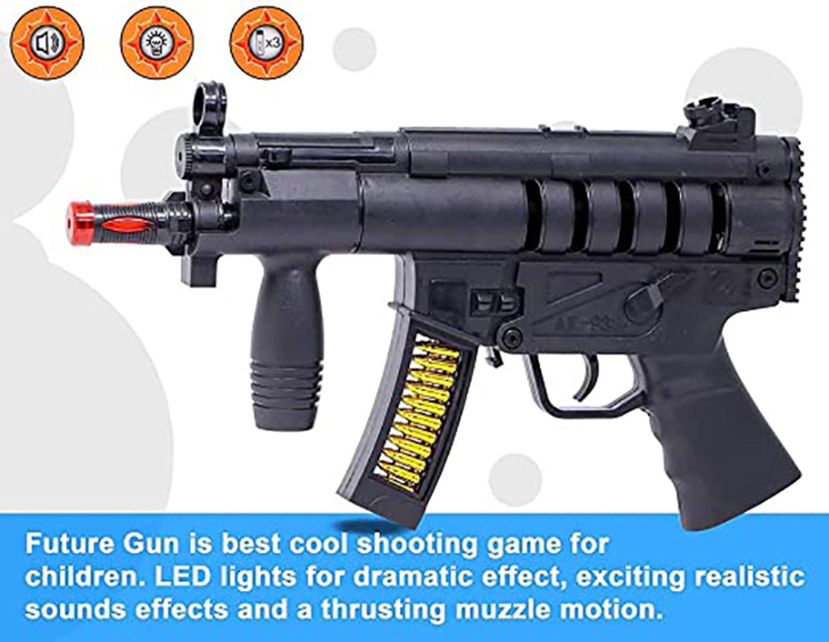 Artcreativty – Fusil jouet vibrant pour garçons, 33,25 cm – Faux pistolet  lumineux avec sons, vibrations immersives et piles incluses, mitrailleuse  militaire pour garçons de 8 à 12 ans : : Jeux et Jouets