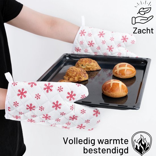 Gants de four Moois flocon de neige 2 pièces gants de cuisine résistant à  la chaleur