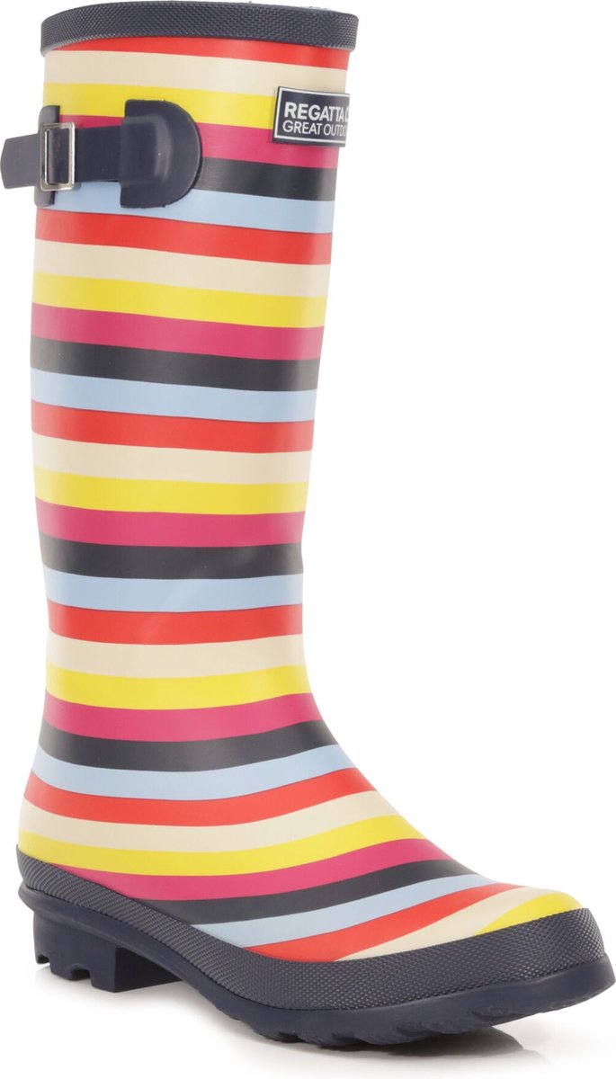 Regatta - Wellington regenlaarzen voor dames - Ly Fairweather II - Multi/Gestreept - maat 37EU