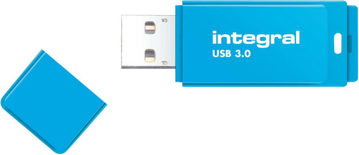 Usb-stick integral 128gb 3.0 neon blauw | Blister a 1 stuk