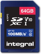 Integral 64GB HIGH SPEED SDHC/XC V10 100MB CLASS 10 UHS-I U1 mémoire flash 64 Go SD