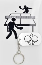 Tafeltennis sleutelhanger inclusief kaart - sport cadeau - sporten - Leuk kado voor je sporter om te geven - 2.9 x 5.4CM