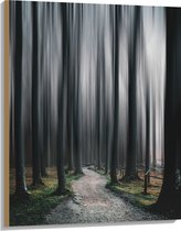 WallClassics - Hout - Hele Hoge Abstracte Bomen - 75x100 cm - 12 mm dik - Foto op Hout (Met Ophangsysteem)