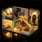 Kit de construction miniature Adultes - Appartement en ville - Modélisme - Maison de poupée - Maison de poupée DIY - Eclairage LED