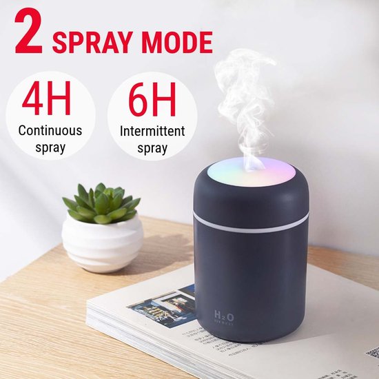 Aroma diffuser luchtbevochtiger USB Zwart 300 ML