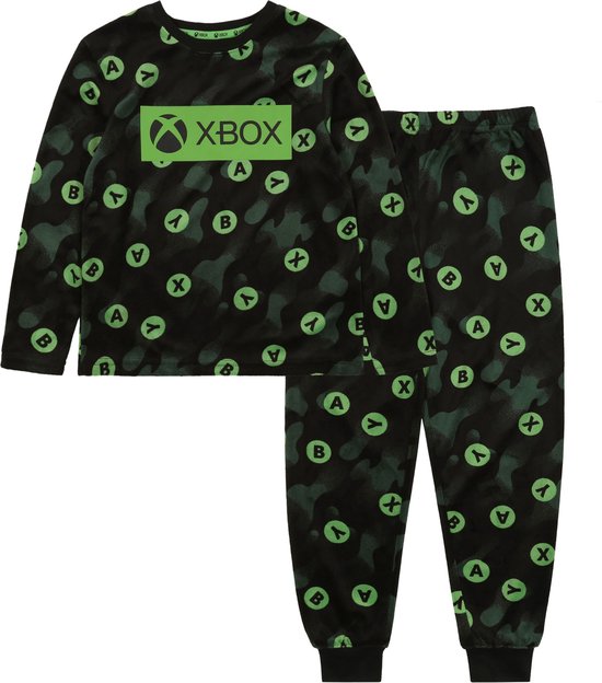XBOX - Pyjama manches longues garçon Zwart-vert / 128