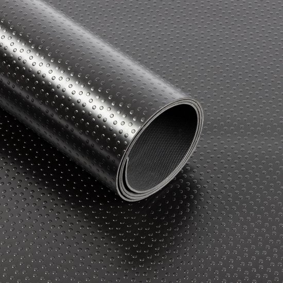 etm Rubber loper - Rubbermat - Dots - 2 mm - Zwart - 120 x 150 cm