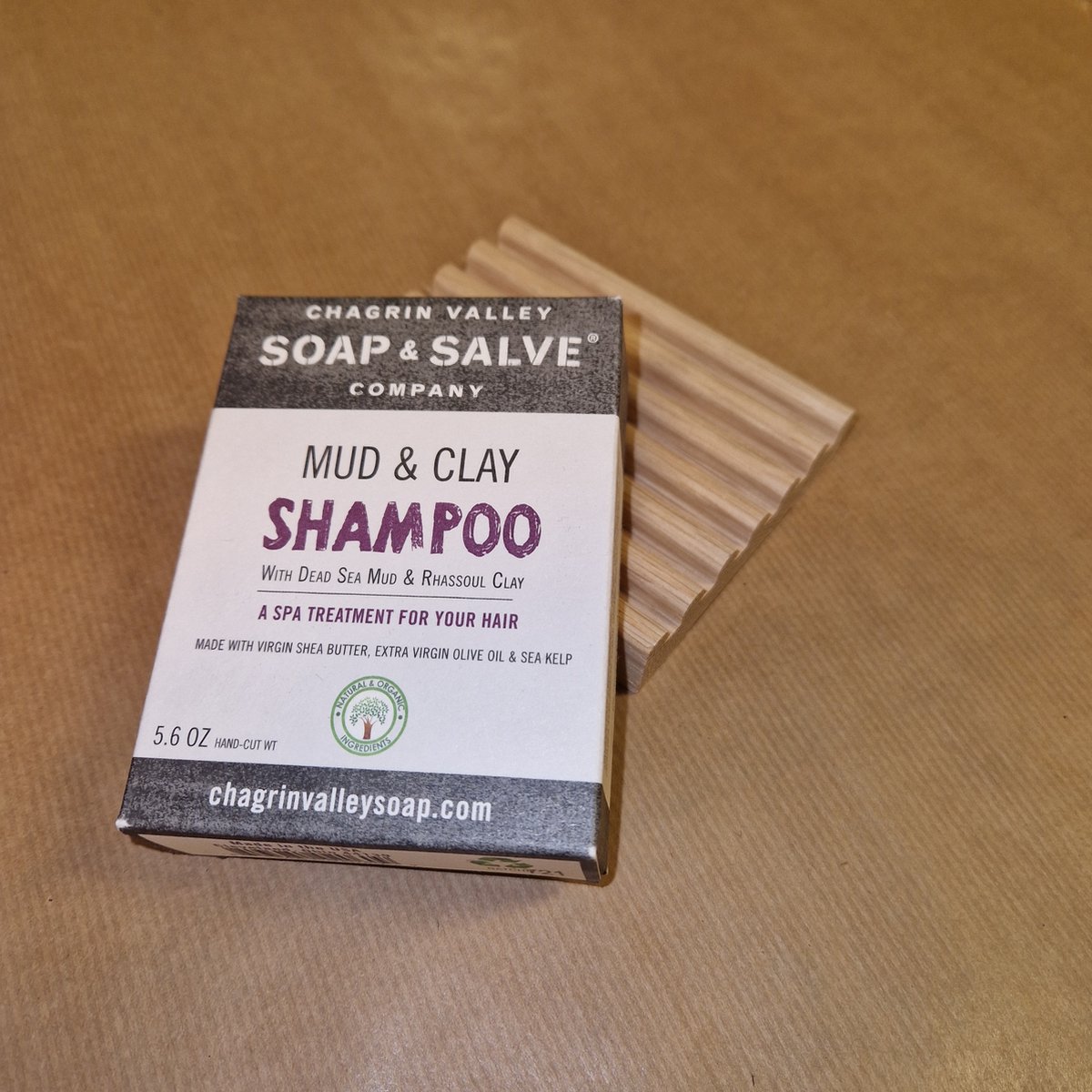 Shampoo Bar Mud & Clay met houten zeepbakje - Chagrin Valley - Gift set - Vegan - luxe Shampoo Bar